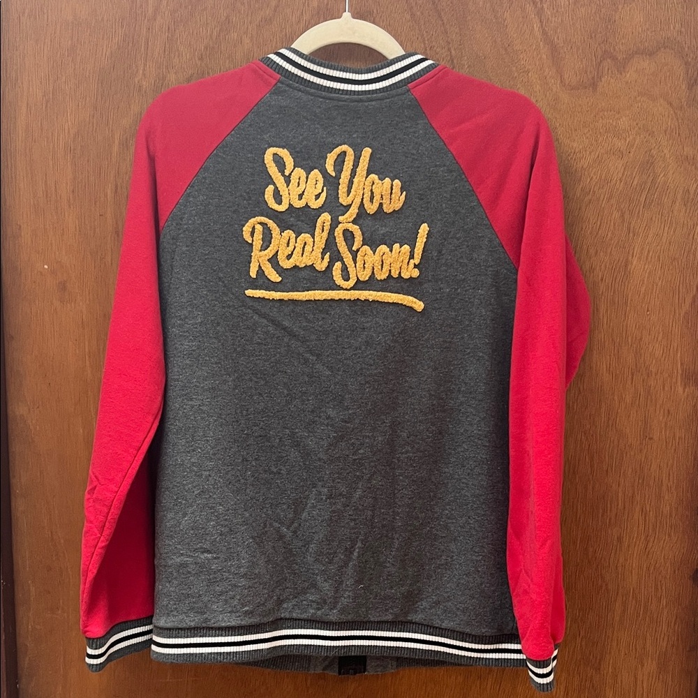 DISNEY Parks Red and Gray Raglan Mickey Mouse Club Sweatshirt